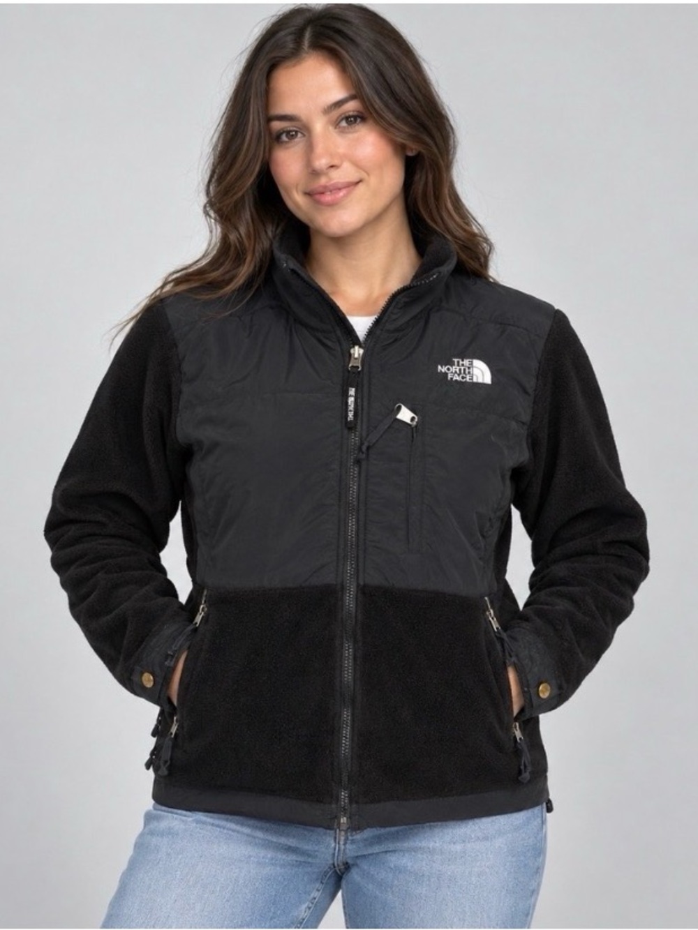 The North Face Women's Black Hybrid Teddy Fleece Jacket